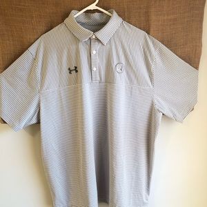 New  Mens XxL gray and white Under Amour Polo